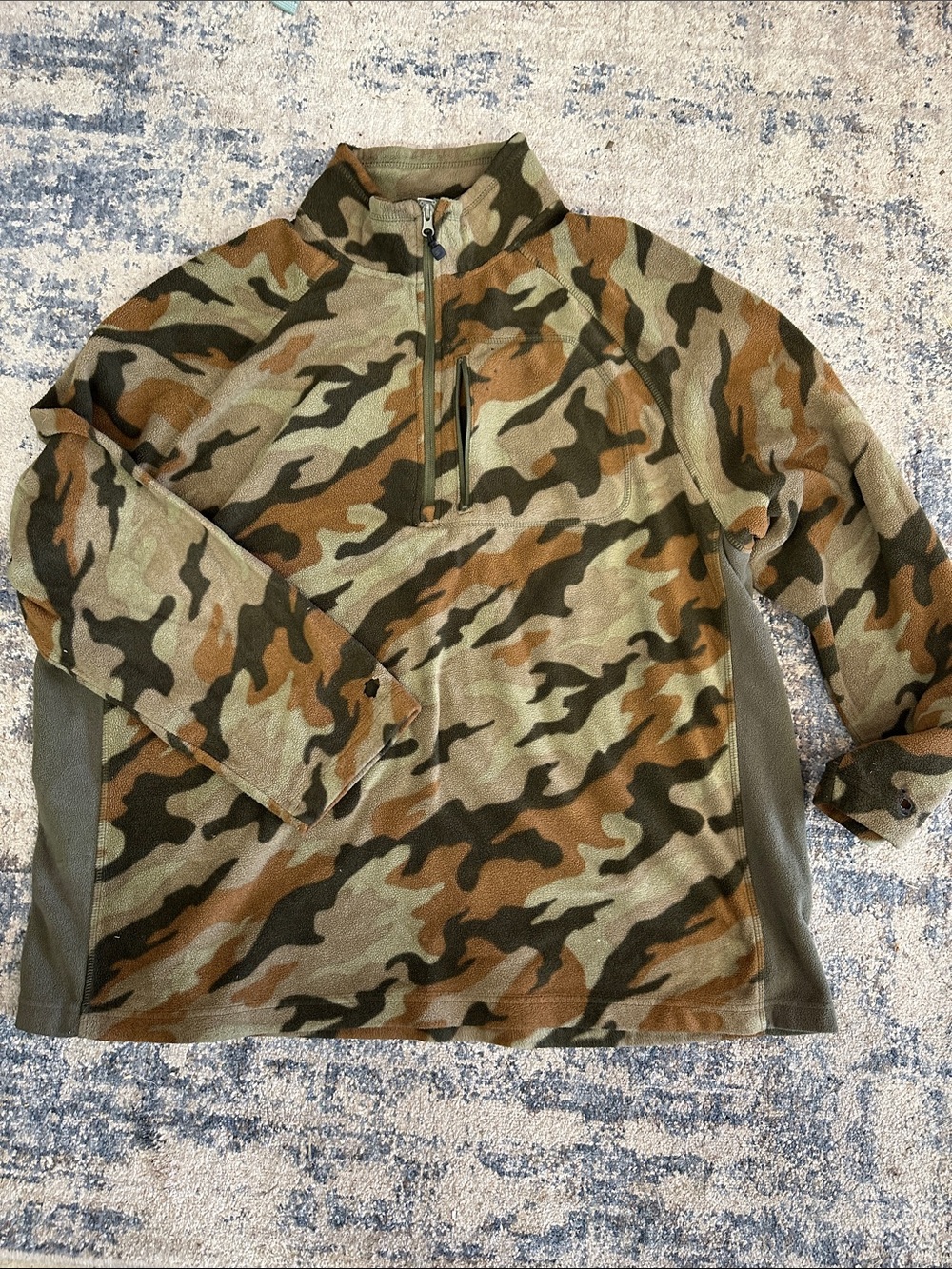 STARTER Men's Camo Quarter-Zip Pullover - Olive, Brown, Tan